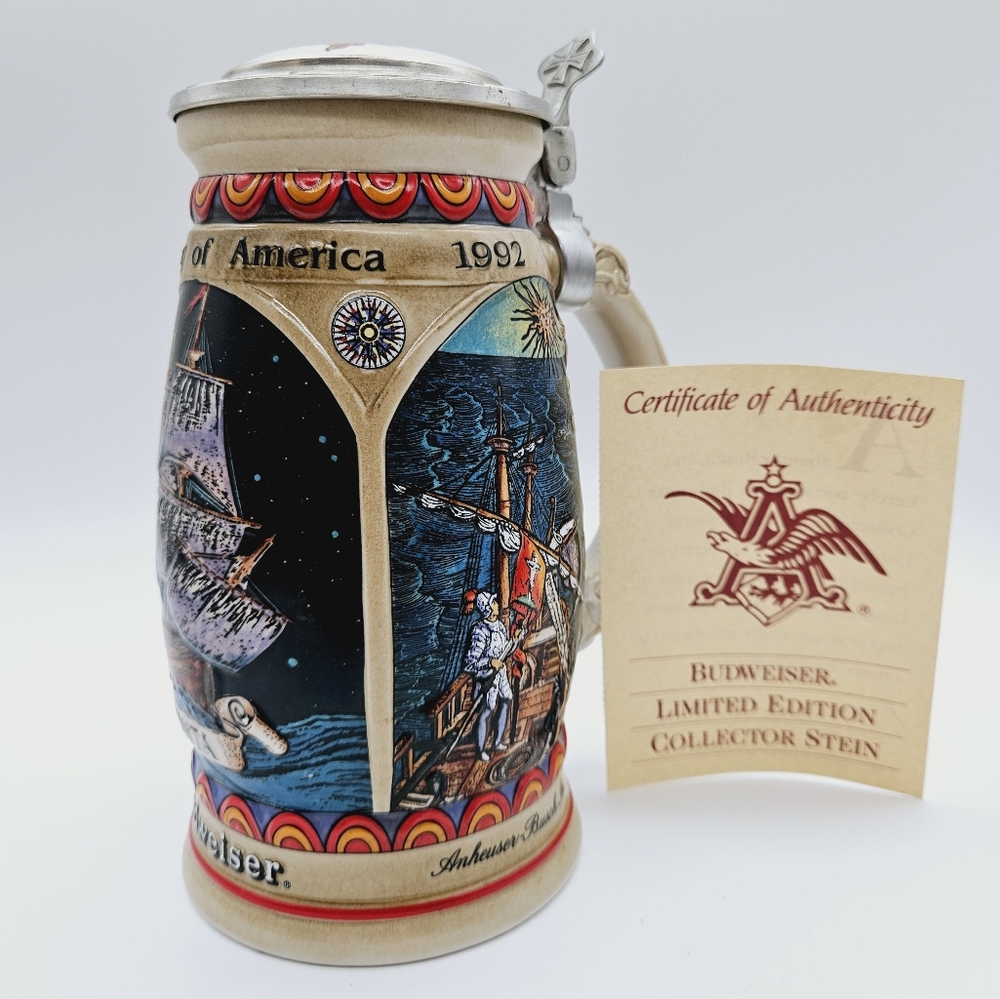 ANHEUSER BUSCH | Budweiser Discover America Series "Pinta" stein 1989